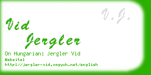 vid jergler business card